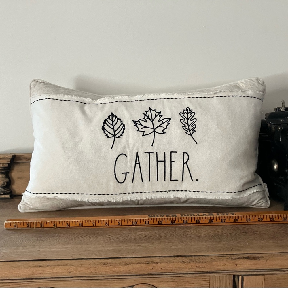 Rae Dunn Gather Pillow 13” x 22”